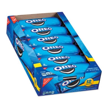 Nabisco Oreo Cookies Single Serve Packs, Chocolate, 2.4 Oz. Pack, 6 Cookies/Pack, 12Pk/Bx